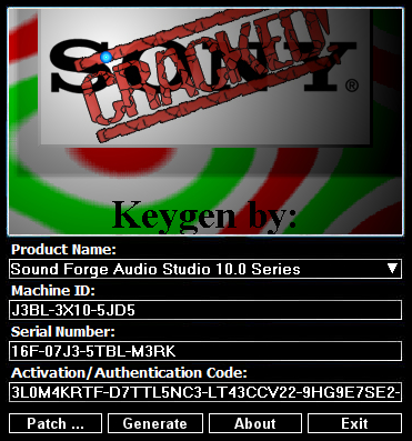 sound forge audio studio 10.0 authentication code